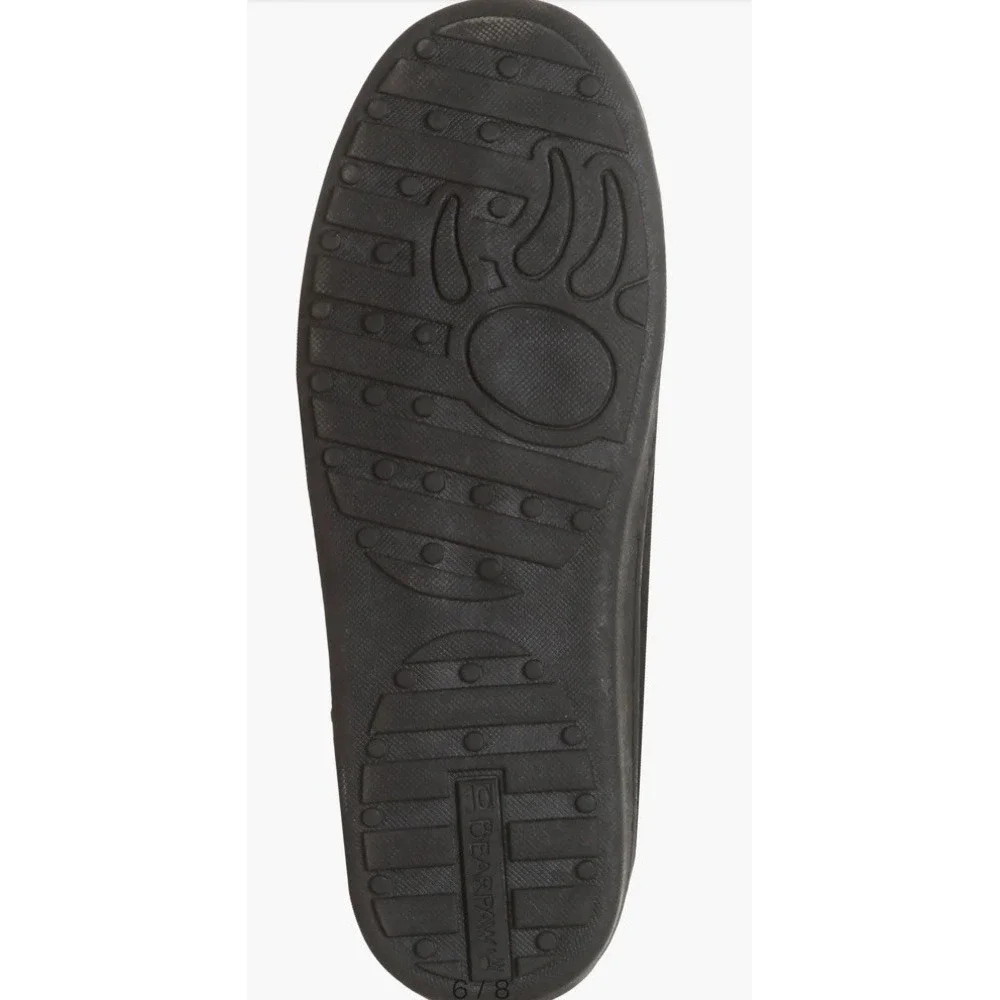 New BEARPAW Wyden II 2200 Mens Moc‎ Toe Black Slip On Slipper Shearling Lined 11
